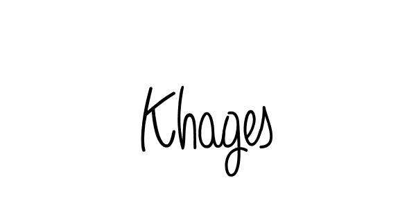 Create a beautiful signature design for name Khages. With this signature (Angelique-Rose-font-FFP) fonts, you can make a handwritten signature for free. Khages signature style 5 images and pictures png