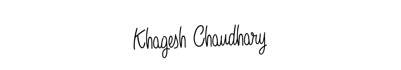 Use a signature maker to create a handwritten signature online. With this signature software, you can design (Angelique-Rose-font-FFP) your own signature for name Khagesh Chaudhary. Khagesh Chaudhary signature style 5 images and pictures png
