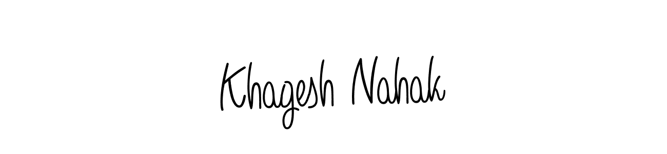 The best way (Angelique-Rose-font-FFP) to make a short signature is to pick only two or three words in your name. The name Khagesh Nahak include a total of six letters. For converting this name. Khagesh Nahak signature style 5 images and pictures png
