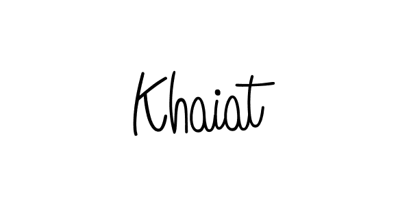 Make a beautiful signature design for name Khaiat. With this signature (Angelique-Rose-font-FFP) style, you can create a handwritten signature for free. Khaiat signature style 5 images and pictures png