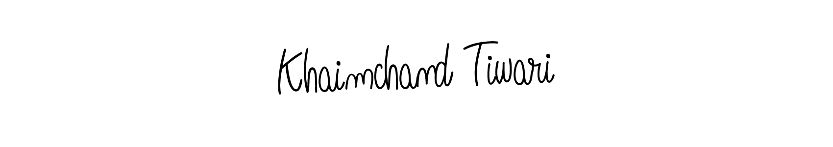 You should practise on your own different ways (Angelique-Rose-font-FFP) to write your name (Khaimchand Tiwari) in signature. don't let someone else do it for you. Khaimchand Tiwari signature style 5 images and pictures png