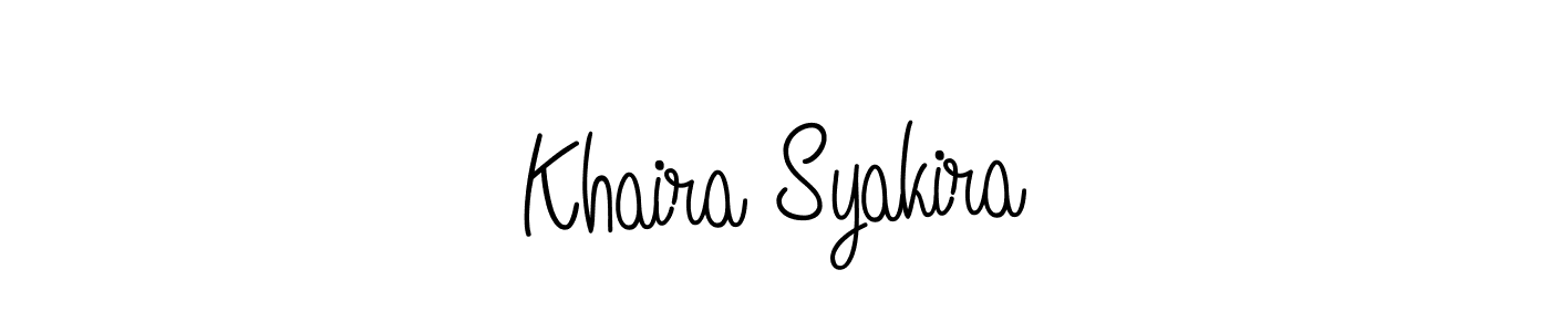 How to make Khaira Syakira signature? Angelique-Rose-font-FFP is a professional autograph style. Create handwritten signature for Khaira Syakira name. Khaira Syakira signature style 5 images and pictures png