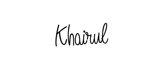 You should practise on your own different ways (Angelique-Rose-font-FFP) to write your name (Khairul) in signature. don't let someone else do it for you. Khairul signature style 5 images and pictures png