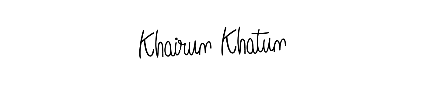 How to make Khairun Khatun name signature. Use Angelique-Rose-font-FFP style for creating short signs online. This is the latest handwritten sign. Khairun Khatun signature style 5 images and pictures png