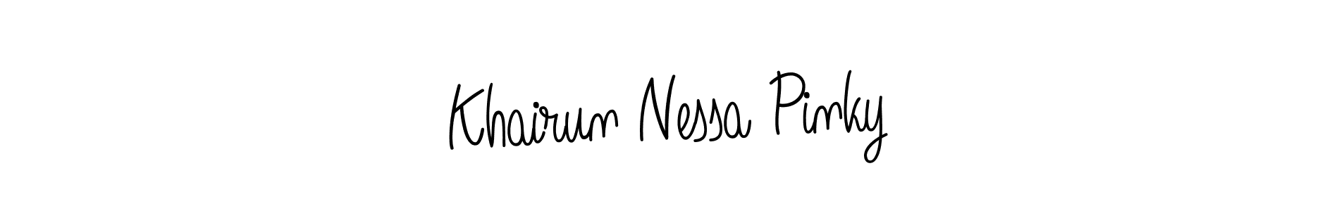 It looks lik you need a new signature style for name Khairun Nessa Pinky. Design unique handwritten (Angelique-Rose-font-FFP) signature with our free signature maker in just a few clicks. Khairun Nessa Pinky signature style 5 images and pictures png