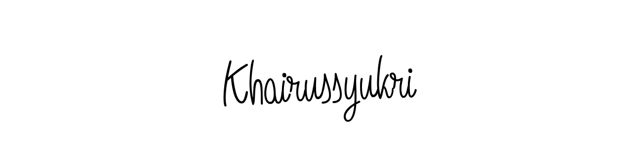 How to make Khairussyukri name signature. Use Angelique-Rose-font-FFP style for creating short signs online. This is the latest handwritten sign. Khairussyukri signature style 5 images and pictures png