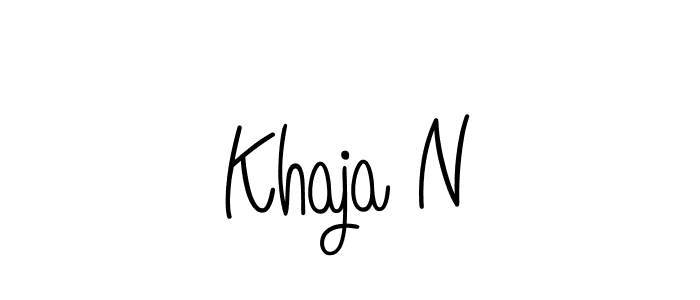 How to make Khaja N name signature. Use Angelique-Rose-font-FFP style for creating short signs online. This is the latest handwritten sign. Khaja N signature style 5 images and pictures png