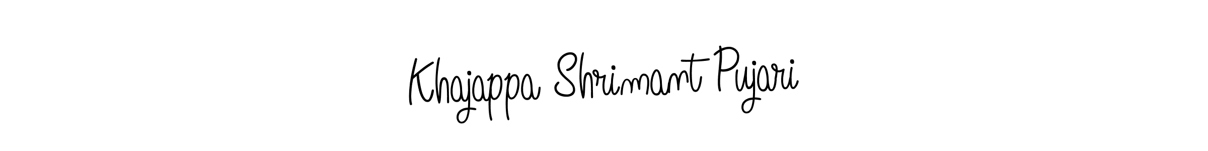 How to make Khajappa Shrimant Pujari name signature. Use Angelique-Rose-font-FFP style for creating short signs online. This is the latest handwritten sign. Khajappa Shrimant Pujari signature style 5 images and pictures png