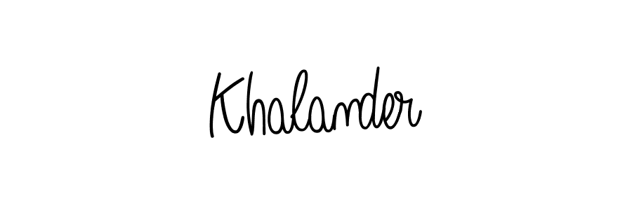 You should practise on your own different ways (Angelique-Rose-font-FFP) to write your name (Khalander) in signature. don't let someone else do it for you. Khalander signature style 5 images and pictures png