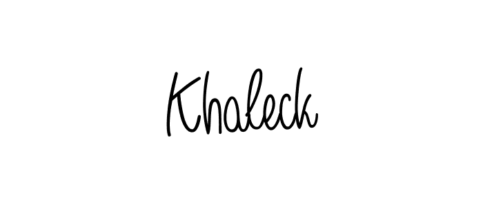 Make a beautiful signature design for name Khaleck. With this signature (Angelique-Rose-font-FFP) style, you can create a handwritten signature for free. Khaleck signature style 5 images and pictures png