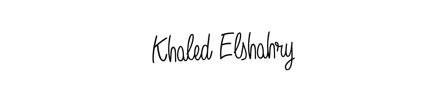 The best way (Angelique-Rose-font-FFP) to make a short signature is to pick only two or three words in your name. The name Khaled Elshahry include a total of six letters. For converting this name. Khaled Elshahry signature style 5 images and pictures png