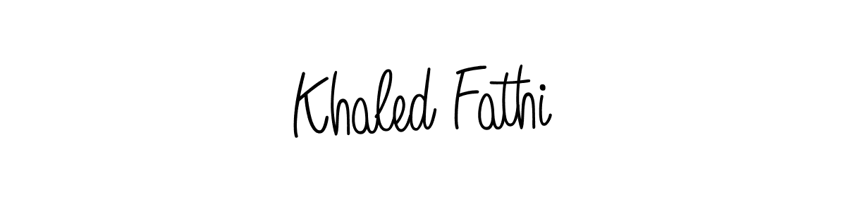 Use a signature maker to create a handwritten signature online. With this signature software, you can design (Angelique-Rose-font-FFP) your own signature for name Khaled Fathi. Khaled Fathi signature style 5 images and pictures png