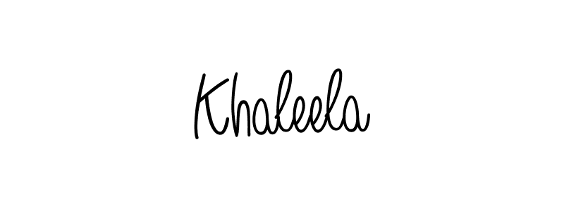 Create a beautiful signature design for name Khaleela. With this signature (Angelique-Rose-font-FFP) fonts, you can make a handwritten signature for free. Khaleela signature style 5 images and pictures png