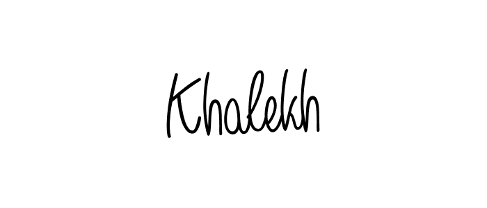 Use a signature maker to create a handwritten signature online. With this signature software, you can design (Angelique-Rose-font-FFP) your own signature for name Khalekh. Khalekh signature style 5 images and pictures png
