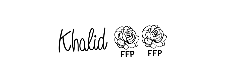 This is the best signature style for the Khalid 56 name. Also you like these signature font (Angelique-Rose-font-FFP). Mix name signature. Khalid 56 signature style 5 images and pictures png