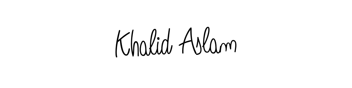 Khalid Aslam stylish signature style. Best Handwritten Sign (Angelique-Rose-font-FFP) for my name. Handwritten Signature Collection Ideas for my name Khalid Aslam. Khalid Aslam signature style 5 images and pictures png