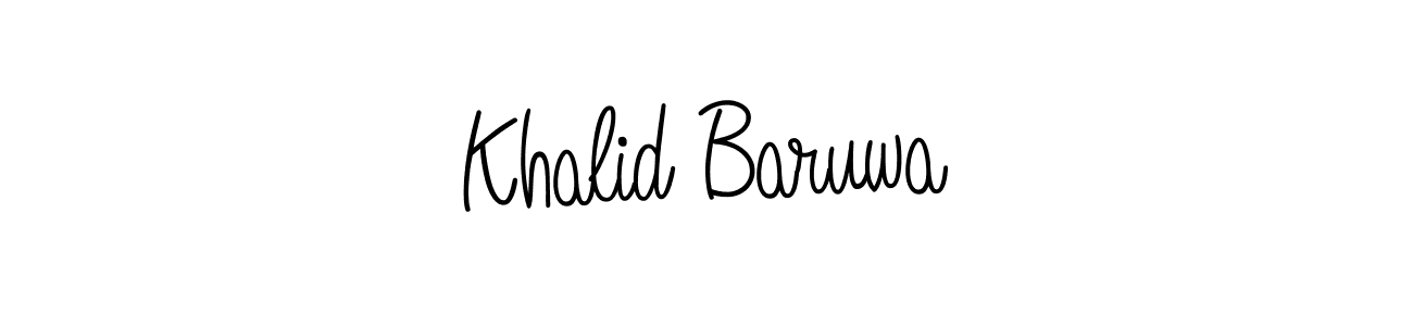 You should practise on your own different ways (Angelique-Rose-font-FFP) to write your name (Khalid Baruwa) in signature. don't let someone else do it for you. Khalid Baruwa signature style 5 images and pictures png