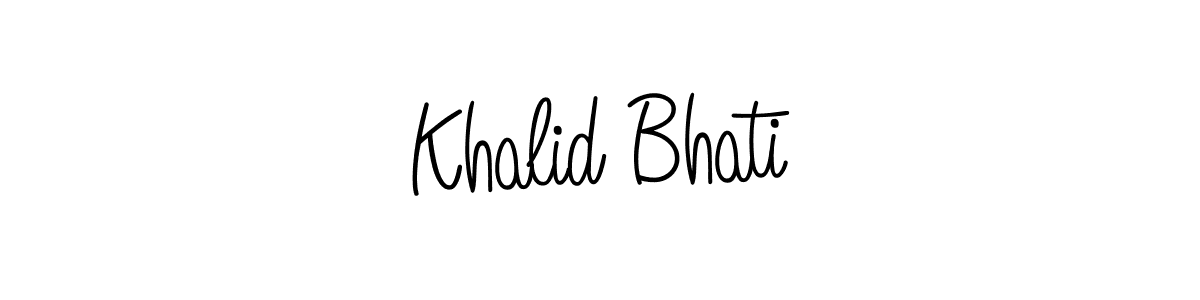You should practise on your own different ways (Angelique-Rose-font-FFP) to write your name (Khalid Bhati) in signature. don't let someone else do it for you. Khalid Bhati signature style 5 images and pictures png