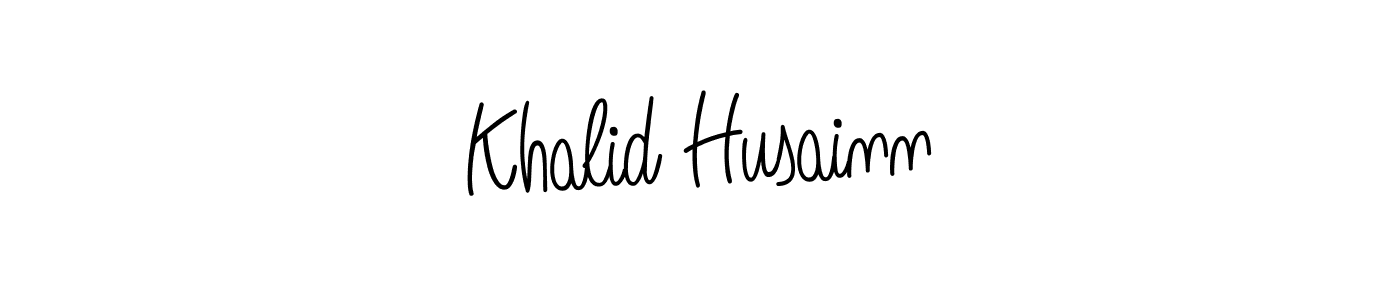 Create a beautiful signature design for name Khalid Husainn. With this signature (Angelique-Rose-font-FFP) fonts, you can make a handwritten signature for free. Khalid Husainn signature style 5 images and pictures png