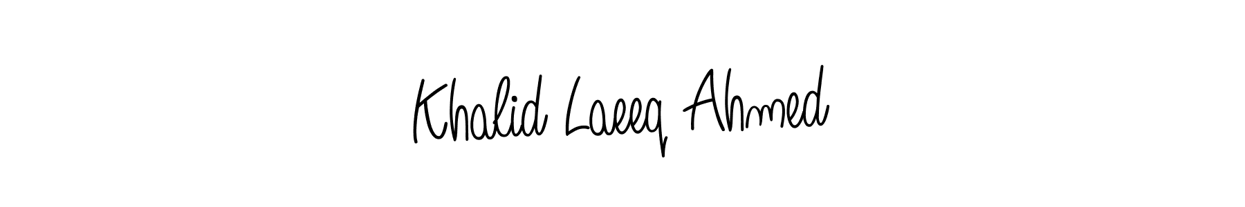 The best way (Angelique-Rose-font-FFP) to make a short signature is to pick only two or three words in your name. The name Khalid Laeeq Ahmed include a total of six letters. For converting this name. Khalid Laeeq Ahmed signature style 5 images and pictures png