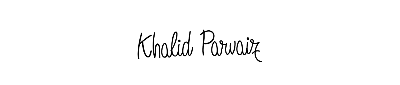 You should practise on your own different ways (Angelique-Rose-font-FFP) to write your name (Khalid Parvaiz) in signature. don't let someone else do it for you. Khalid Parvaiz signature style 5 images and pictures png