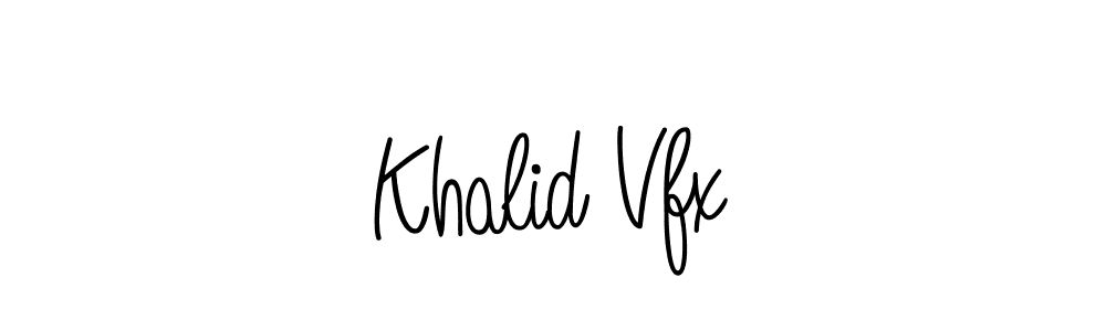 Use a signature maker to create a handwritten signature online. With this signature software, you can design (Angelique-Rose-font-FFP) your own signature for name Khalid Vfx. Khalid Vfx signature style 5 images and pictures png