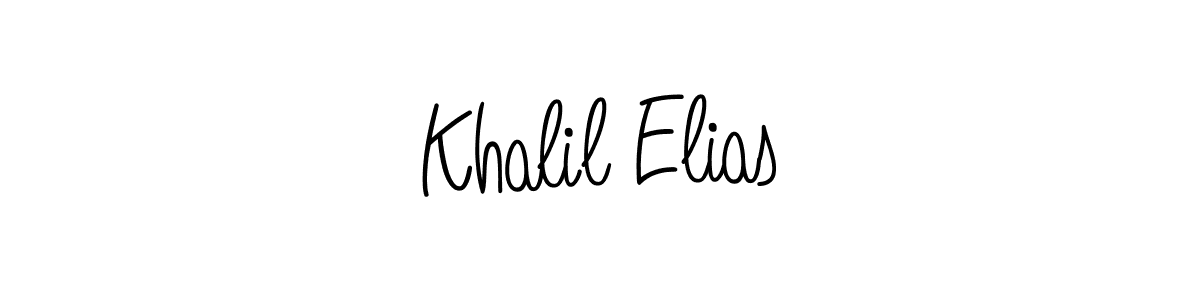 How to make Khalil Elias name signature. Use Angelique-Rose-font-FFP style for creating short signs online. This is the latest handwritten sign. Khalil Elias signature style 5 images and pictures png