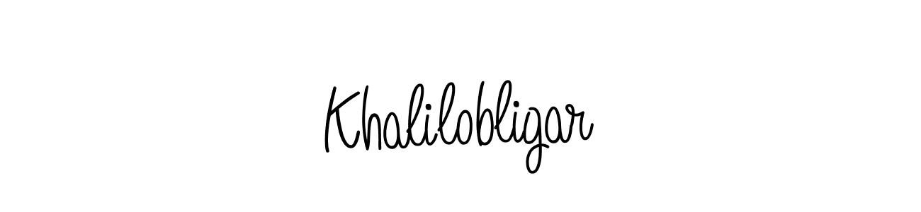 You should practise on your own different ways (Angelique-Rose-font-FFP) to write your name (Khalilobligar) in signature. don't let someone else do it for you. Khalilobligar signature style 5 images and pictures png