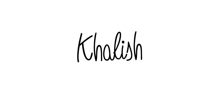 Design your own signature with our free online signature maker. With this signature software, you can create a handwritten (Angelique-Rose-font-FFP) signature for name Khalish. Khalish signature style 5 images and pictures png