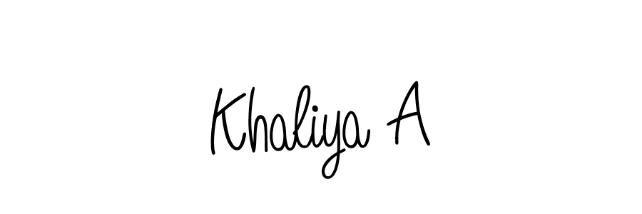 if you are searching for the best signature style for your name Khaliya A. so please give up your signature search. here we have designed multiple signature styles  using Angelique-Rose-font-FFP. Khaliya A signature style 5 images and pictures png