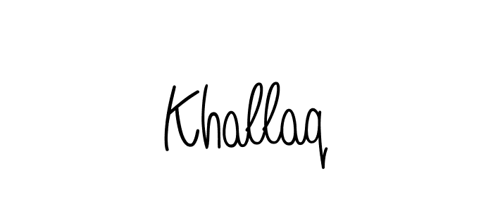 How to Draw Khallaq signature style? Angelique-Rose-font-FFP is a latest design signature styles for name Khallaq. Khallaq signature style 5 images and pictures png