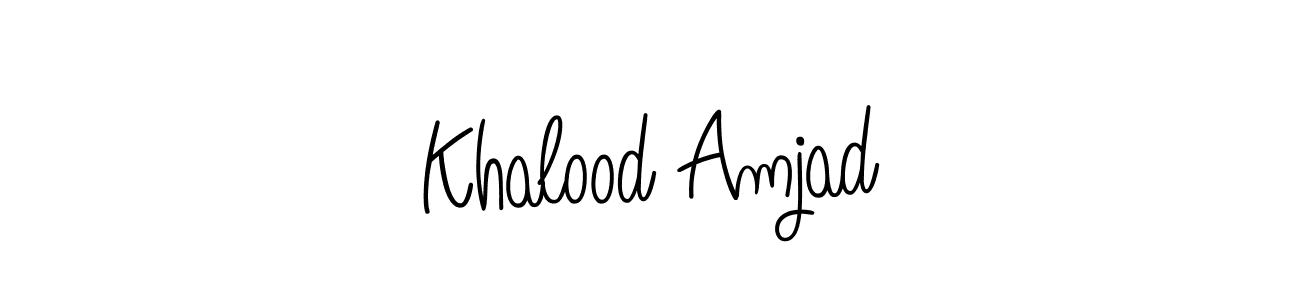 You should practise on your own different ways (Angelique-Rose-font-FFP) to write your name (Khalood Amjad) in signature. don't let someone else do it for you. Khalood Amjad signature style 5 images and pictures png