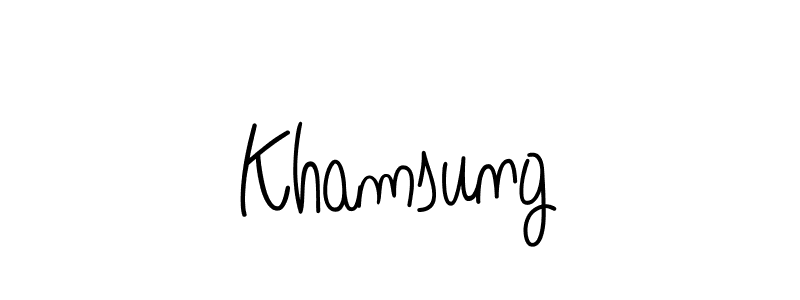 Create a beautiful signature design for name Khamsung. With this signature (Angelique-Rose-font-FFP) fonts, you can make a handwritten signature for free. Khamsung signature style 5 images and pictures png