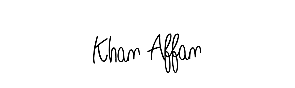 Make a beautiful signature design for name Khan Affan. With this signature (Angelique-Rose-font-FFP) style, you can create a handwritten signature for free. Khan Affan signature style 5 images and pictures png