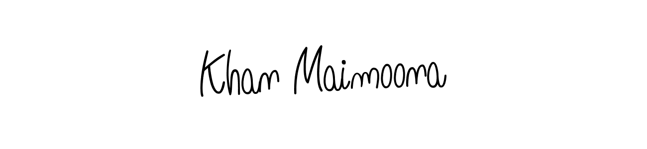 The best way (Angelique-Rose-font-FFP) to make a short signature is to pick only two or three words in your name. The name Khan Maimoona include a total of six letters. For converting this name. Khan Maimoona signature style 5 images and pictures png