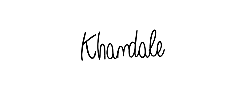 Make a beautiful signature design for name Khandale. With this signature (Angelique-Rose-font-FFP) style, you can create a handwritten signature for free. Khandale signature style 5 images and pictures png