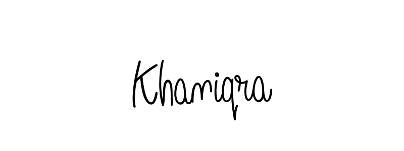 Use a signature maker to create a handwritten signature online. With this signature software, you can design (Angelique-Rose-font-FFP) your own signature for name Khaniqra. Khaniqra signature style 5 images and pictures png