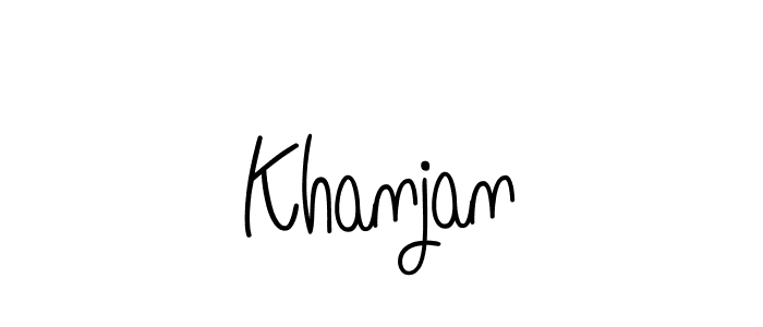 Use a signature maker to create a handwritten signature online. With this signature software, you can design (Angelique-Rose-font-FFP) your own signature for name Khanjan. Khanjan signature style 5 images and pictures png