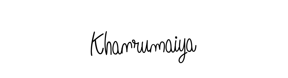 Create a beautiful signature design for name Khanrumaiya. With this signature (Angelique-Rose-font-FFP) fonts, you can make a handwritten signature for free. Khanrumaiya signature style 5 images and pictures png