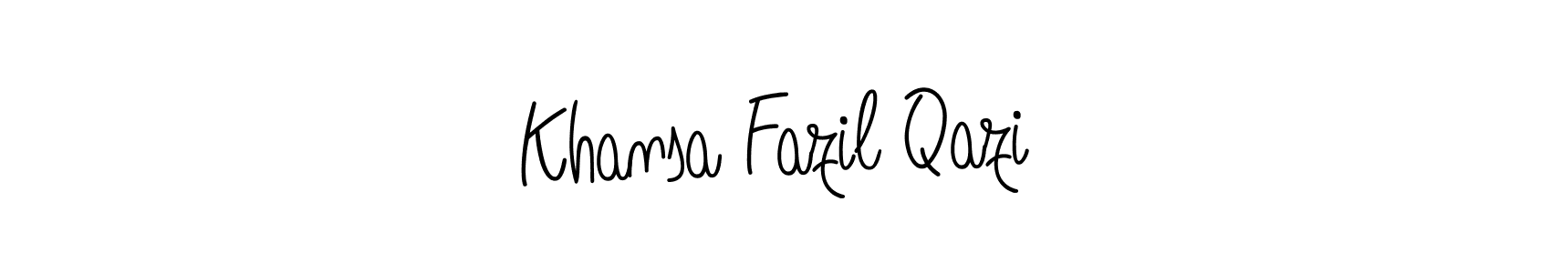 Also You can easily find your signature by using the search form. We will create Khansa Fazil Qazi name handwritten signature images for you free of cost using Angelique-Rose-font-FFP sign style. Khansa Fazil Qazi signature style 5 images and pictures png