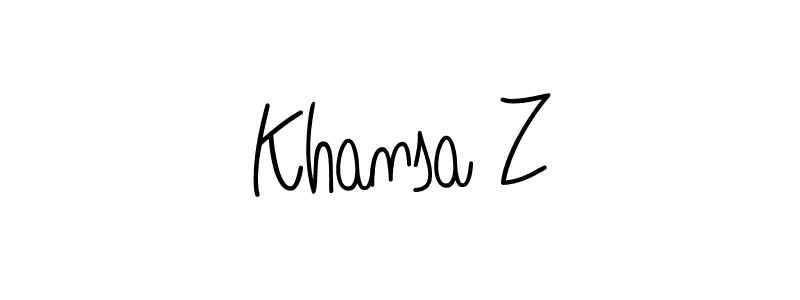 Make a beautiful signature design for name Khansa Z. With this signature (Angelique-Rose-font-FFP) style, you can create a handwritten signature for free. Khansa Z signature style 5 images and pictures png