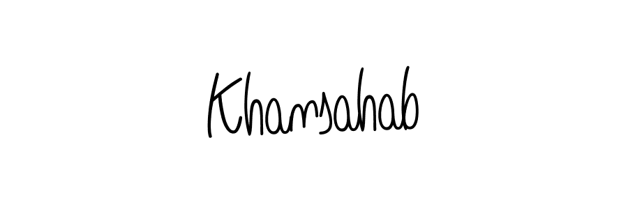 Design your own signature with our free online signature maker. With this signature software, you can create a handwritten (Angelique-Rose-font-FFP) signature for name Khansahab. Khansahab signature style 5 images and pictures png