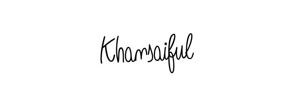 Use a signature maker to create a handwritten signature online. With this signature software, you can design (Angelique-Rose-font-FFP) your own signature for name Khansaiful. Khansaiful signature style 5 images and pictures png