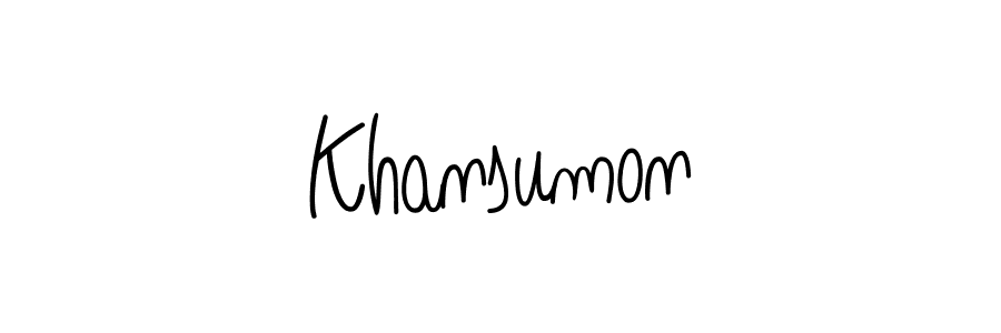 How to Draw Khansumon signature style? Angelique-Rose-font-FFP is a latest design signature styles for name Khansumon. Khansumon signature style 5 images and pictures png