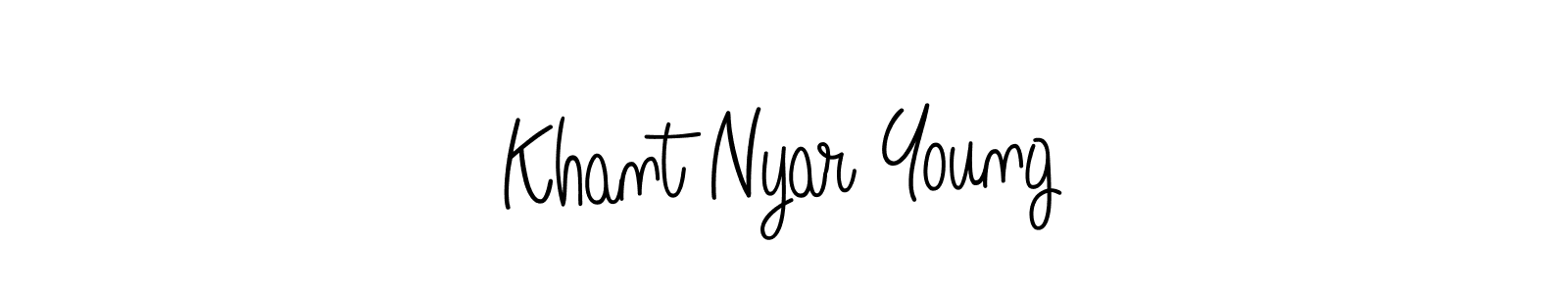 The best way (Angelique-Rose-font-FFP) to make a short signature is to pick only two or three words in your name. The name Khant Nyar Young include a total of six letters. For converting this name. Khant Nyar Young signature style 5 images and pictures png