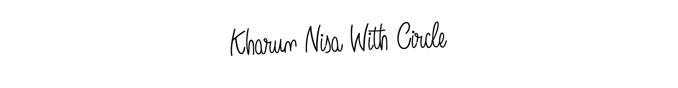 The best way (Angelique-Rose-font-FFP) to make a short signature is to pick only two or three words in your name. The name Kharun Nisa With Circle include a total of six letters. For converting this name. Kharun Nisa With Circle signature style 5 images and pictures png