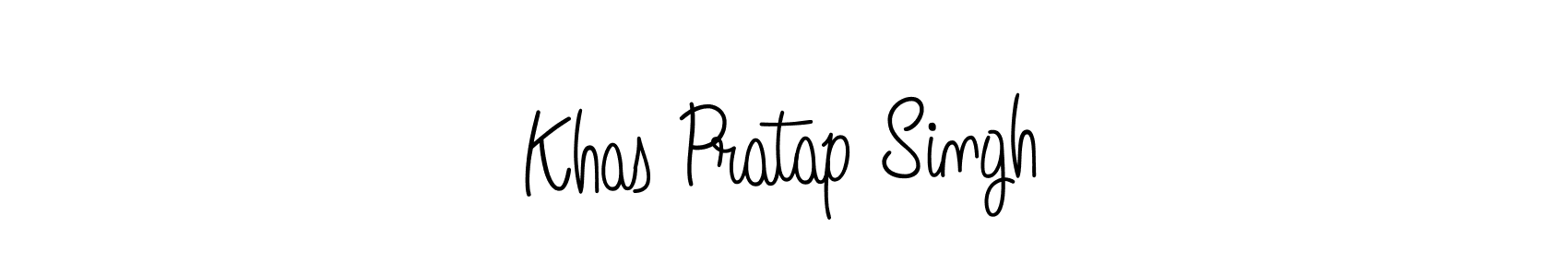 Use a signature maker to create a handwritten signature online. With this signature software, you can design (Angelique-Rose-font-FFP) your own signature for name Khas Pratap Singh. Khas Pratap Singh signature style 5 images and pictures png