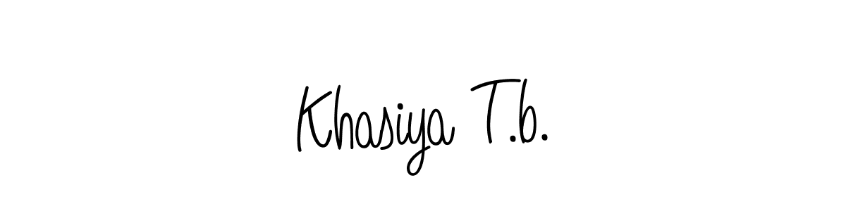 Use a signature maker to create a handwritten signature online. With this signature software, you can design (Angelique-Rose-font-FFP) your own signature for name Khasiya T.b.. Khasiya T.b. signature style 5 images and pictures png