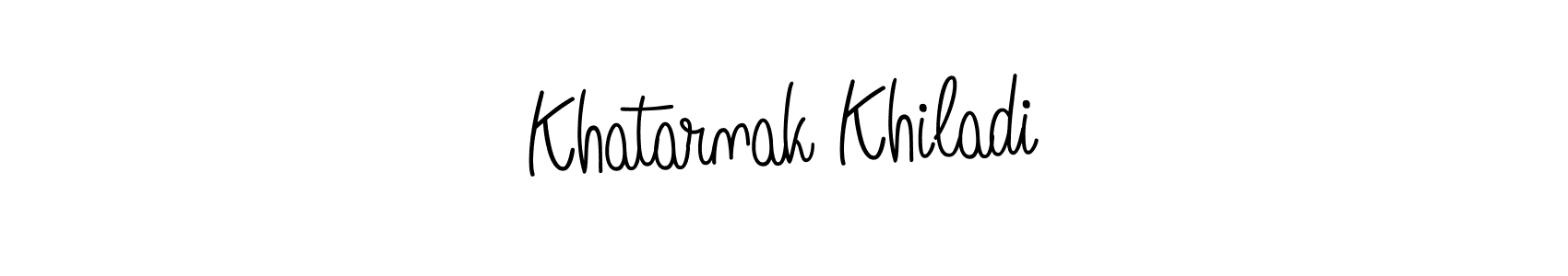 You should practise on your own different ways (Angelique-Rose-font-FFP) to write your name (Khatarnak Khiladi) in signature. don't let someone else do it for you. Khatarnak Khiladi signature style 5 images and pictures png