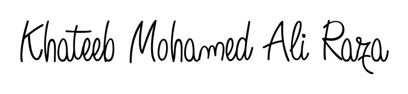 Get inspired by this graceful Angelique-Rose-font-FFP signature style for name Khateeb Mohamed Ali Raza. Smooth loops and balanced proportions for everyday use. Khateeb Mohamed Ali Raza signature style 5 images and pictures png
